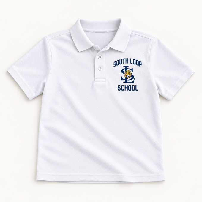 South Loop Short-Sleeve Polo — Youth — front flat-lay view