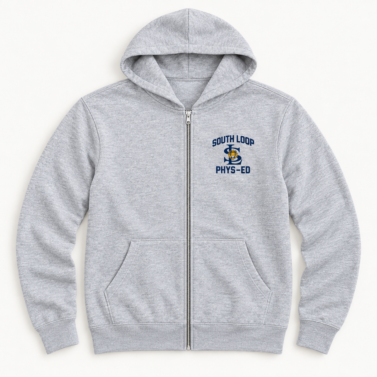 South Loop PE Full-Zip Hoodie — Adult — front flat-lay view