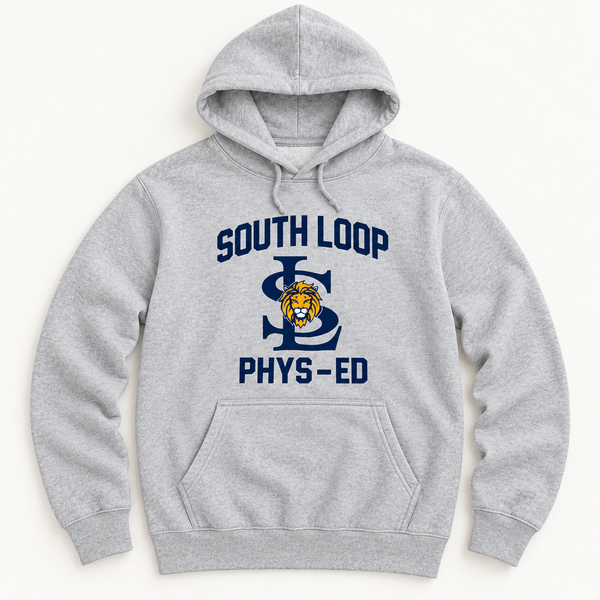 South Loop PE Hoodie — Adult — front flat-lay view